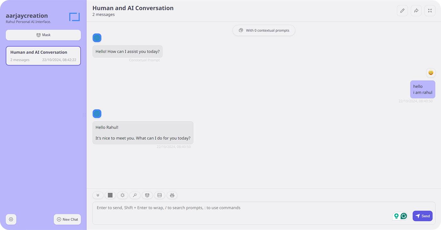 Screenshot of the NextChat application